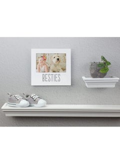 pearhead Bestie And Baby Frame Baby And Pet Keepsake Frame 4" X 6" Photo Insert Tabletop And Wall Mount Picture Frame White  - Image 4