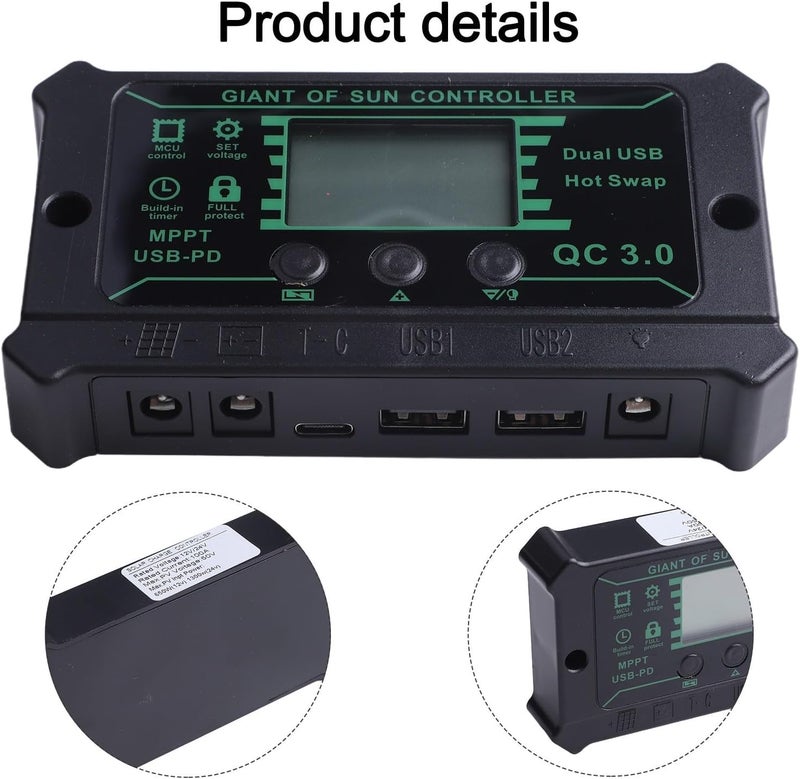 Solar panel kit, 600W, 100A car caravan charging controller, 18V monocrystalline silicon energy system, lightweight foldable outdoor power supply - Image 4
