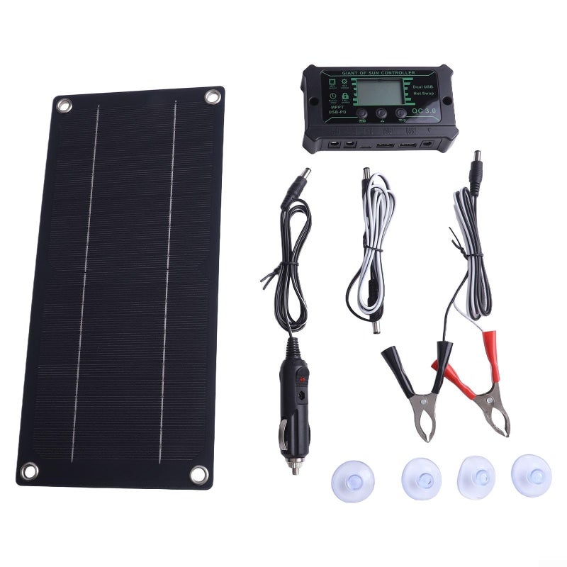 Solar panel kit, 600W, 100A car caravan charging controller, 18V monocrystalline silicon energy system, lightweight foldable outdoor power supply - Image 1
