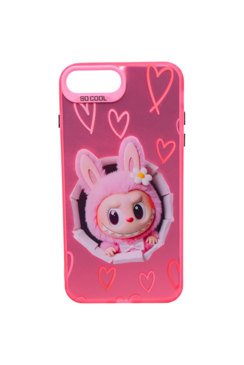 TPU LABUBU Printed Back Cover Case For iPhone 7 Plus - Pink - Image 1
