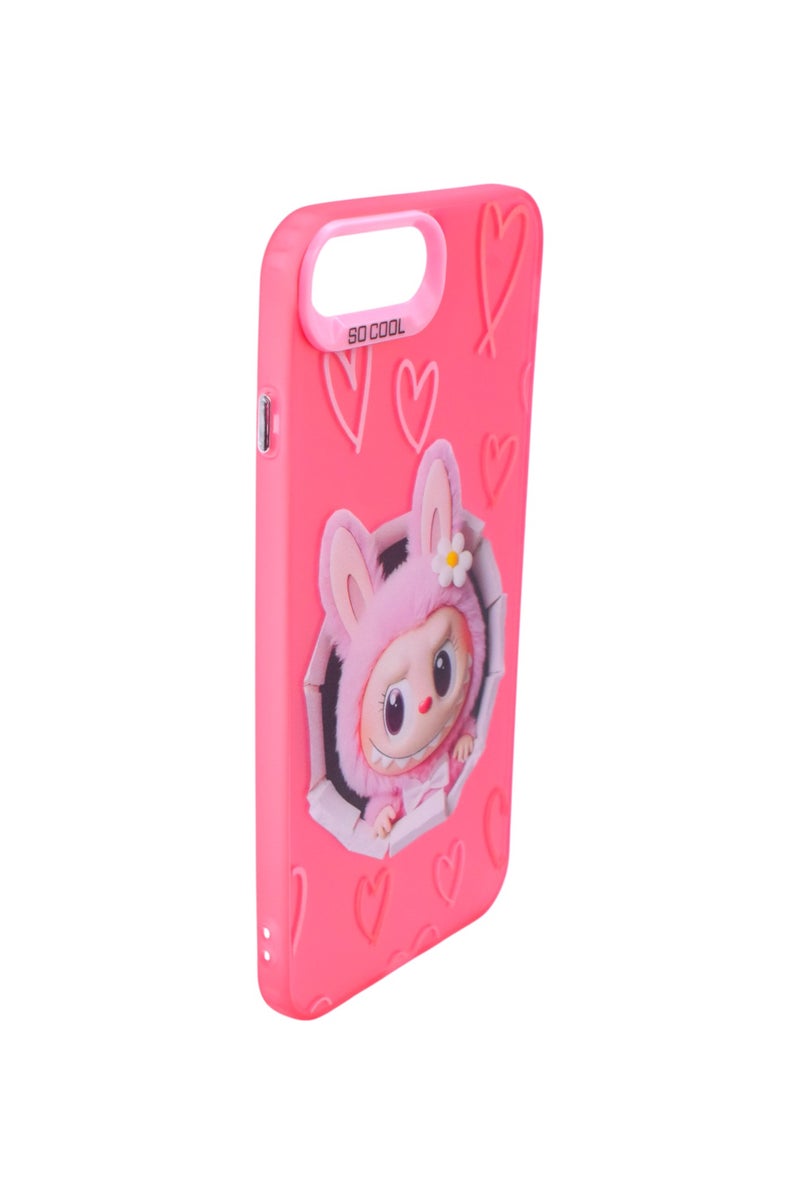 TPU LABUBU Printed Back Cover Case For iPhone 7 Plus - Pink - Image 2