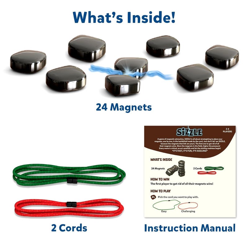 DARDRIS Magnetic Sizzle Game | Strategic Game for Travel Kids, Adults & Family for All Age | 24 Irregural Magnet Stones| Portable Puzzle Chess |Fun Strategy & Educational - Image 3