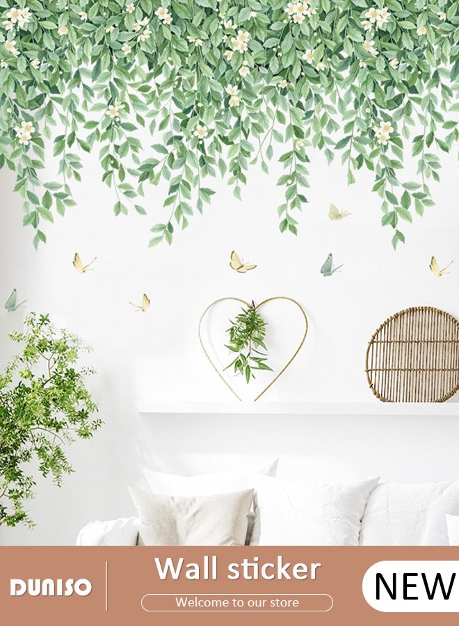 DUNISO Green Plant Corner Line Wall Sticker Decoration Wall Stickers For Bedroom And Living Room - Image 1