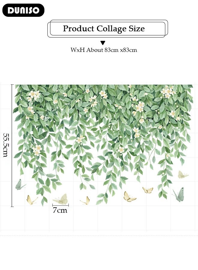 DUNISO Green Plant Corner Line Wall Sticker Decoration Wall Stickers For Bedroom And Living Room - Image 4