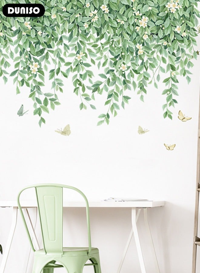 DUNISO Green Plant Corner Line Wall Sticker Decoration Wall Stickers For Bedroom And Living Room - Image 5