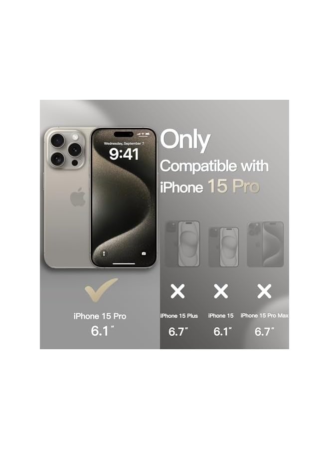 Jetech Slim Case for iPhone 15 Pro 6.1-Inch with Camera Lens Full Cover Protection, Ultra-Thin Lightweight Matte Finish Minimalist Protective Phone Cover (Natural Titanium) - Image 2