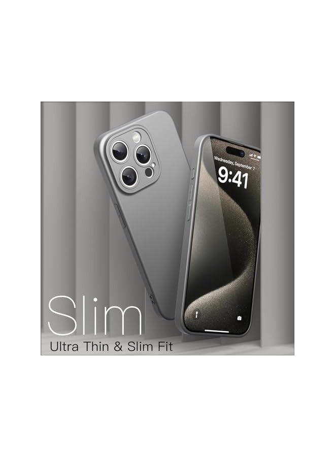 Jetech Slim Case for iPhone 15 Pro 6.1-Inch with Camera Lens Full Cover Protection, Ultra-Thin Lightweight Matte Finish Minimalist Protective Phone Cover (Natural Titanium) - Image 3