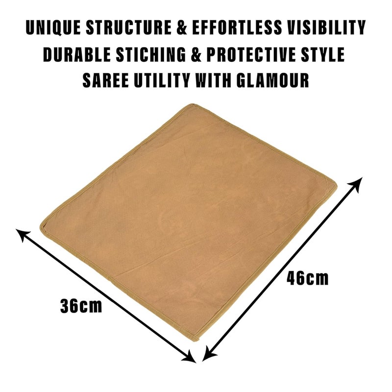 Kuber Industries Kuber Industries Saree Cover Clothes Storage Bag Single Packing Saree with Zip Closure Wardrobe Organizer Cloth Stoarge Organizer Bow New FlowerDesign Pack of 12 Brown  - Image 3