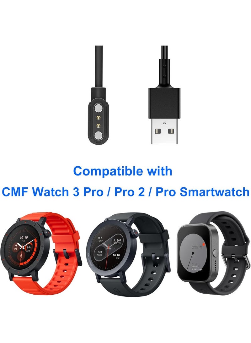 Arceyoo Compatible with CMF by Nothing Smart Watch Charger, 1-Pack Charging Cable Magnetic USB Charging Cord for CMF Watch Pro 1/Pro 2/Watch 3 Pro Smartwatch(black) - Image 2
