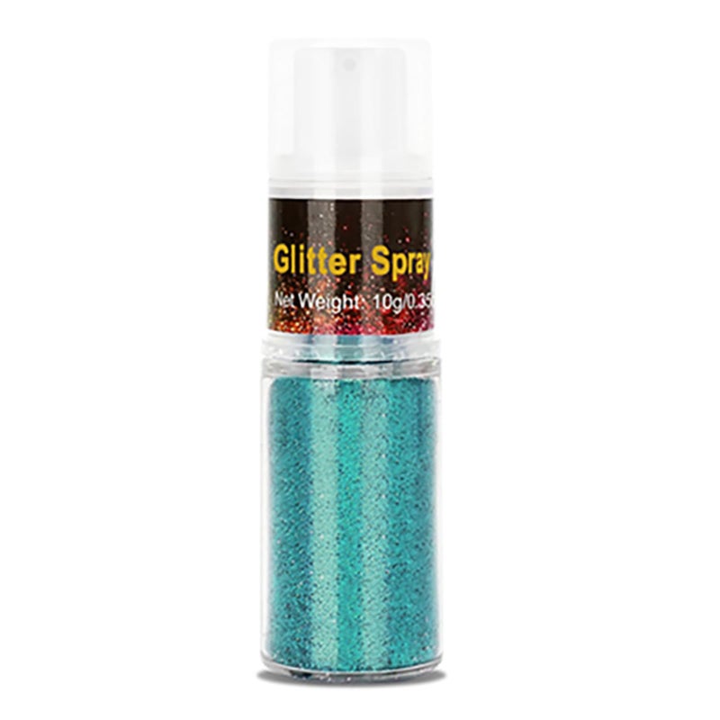Go Ho Hair and Body Glitter Spray,Teal Glitter Spray Dry Powder Makeup for Clothes,Festival Loose Sparkle Powder,Holographic Ultra Fine Resin Glitters for Crafts,10g - Image 1