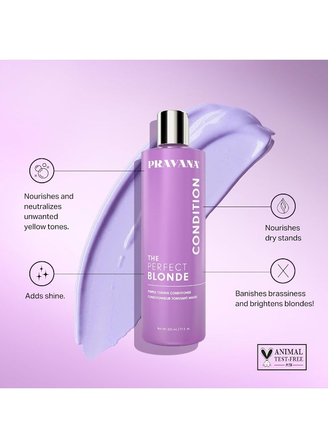 Pravana The Perfect Blonde Purple Toning Conditioner For Unisex 33.8 oz - Image 2