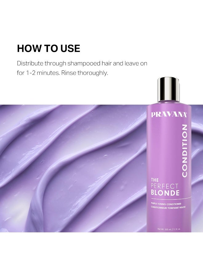 Pravana The Perfect Blonde Purple Toning Conditioner For Unisex 33.8 oz - Image 3
