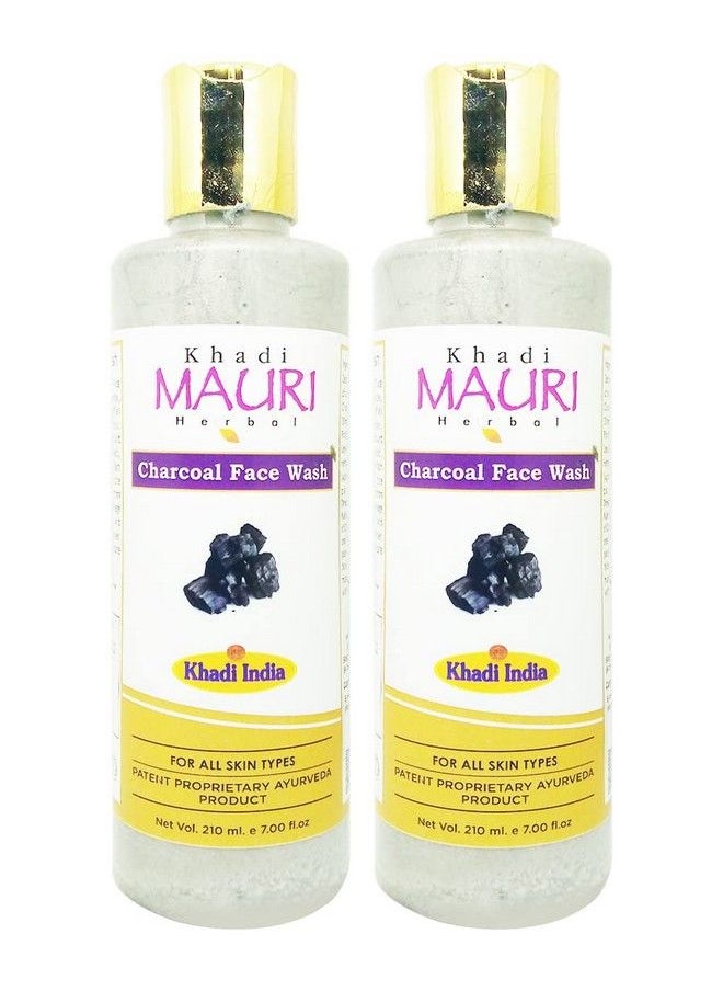 Khadi Mauri Herbal - Khadi Mauri Charcoal Face Wash Sls/Paraben Free Pack Of 2 Face Wash (420 Ml) - Image 1