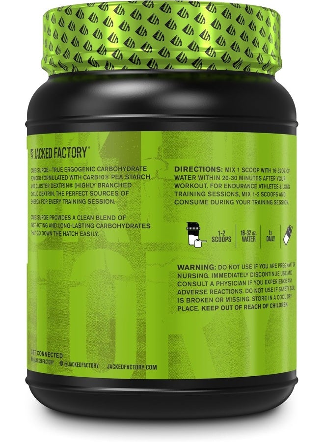 Jacked Factory Carb Surge Carbohydrate Powder - Clean Workout Fuel W/ Carb10 Pea Starch & Cluster Dextrin For Enhanced Performance, Lean Muscle Mass, And More - Unflavored, 30 Sv - Image 3