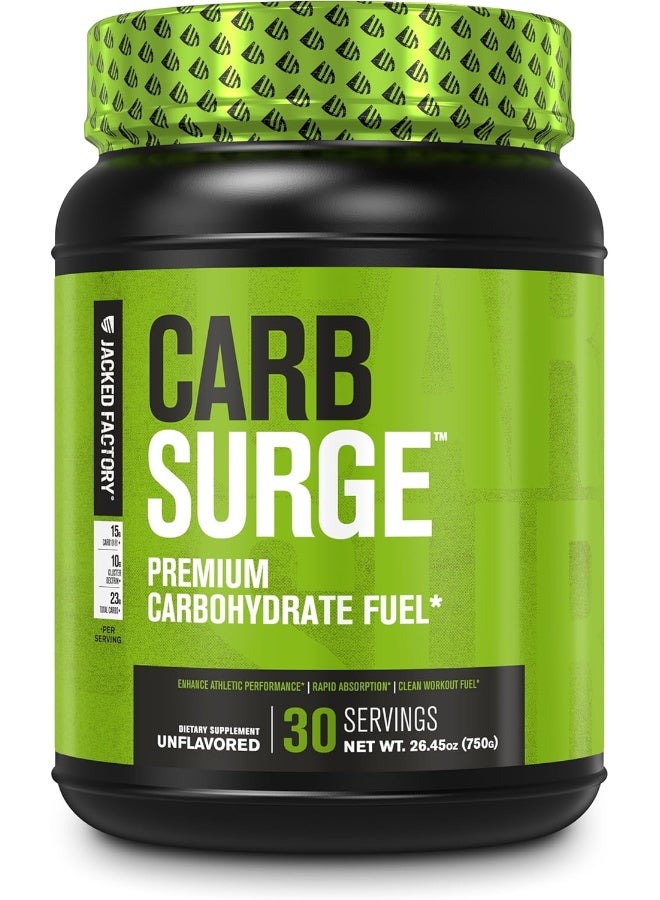 Jacked Factory Carb Surge Carbohydrate Powder - Clean Workout Fuel W/ Carb10 Pea Starch & Cluster Dextrin For Enhanced Performance, Lean Muscle Mass, And More - Unflavored, 30 Sv - Image 1