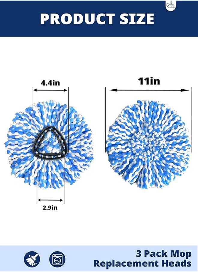 Fazza - 2 Pieces-360 Degree Replacement of Ultra-Fine Fiber Triangular Rotating Mop Head for Household Cleaning - Image 1