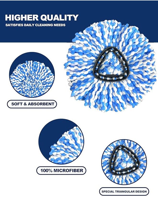 Fazza - 2 Pieces-360 Degree Replacement of Ultra-Fine Fiber Triangular Rotating Mop Head for Household Cleaning - Image 1