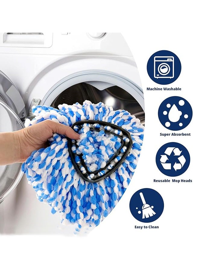 Fazza - 2 Pieces-360 Degree Replacement of Ultra-Fine Fiber Triangular Rotating Mop Head for Household Cleaning - Image 1