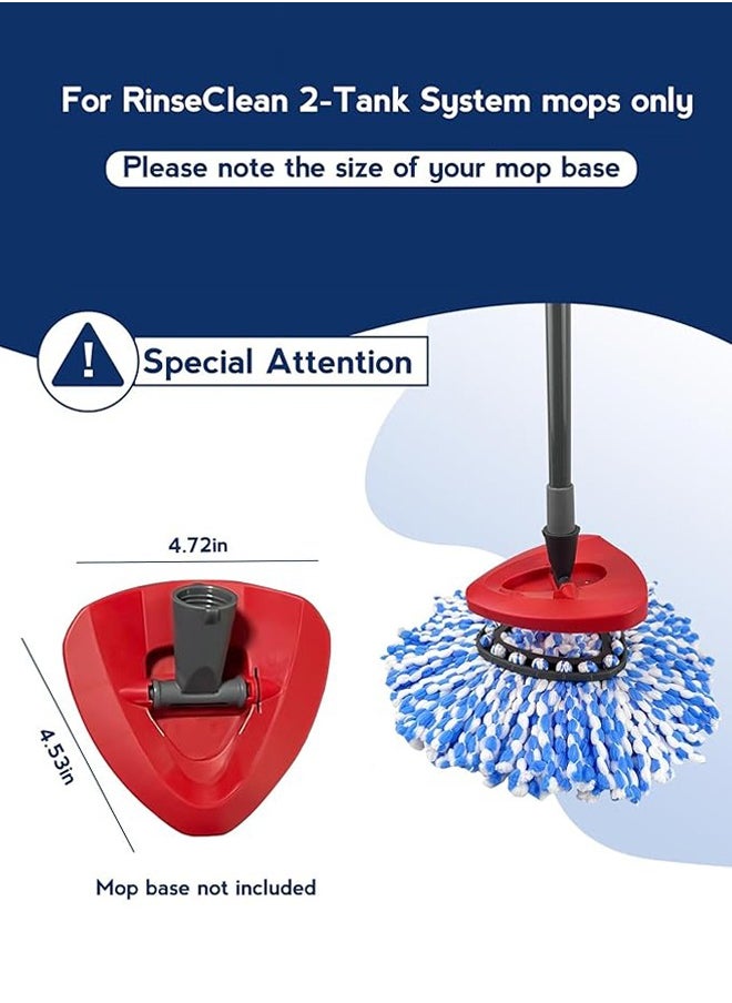 Fazza - 2 Pieces-360 Degree Replacement of Ultra-Fine Fiber Triangular Rotating Mop Head for Household Cleaning - Image 1