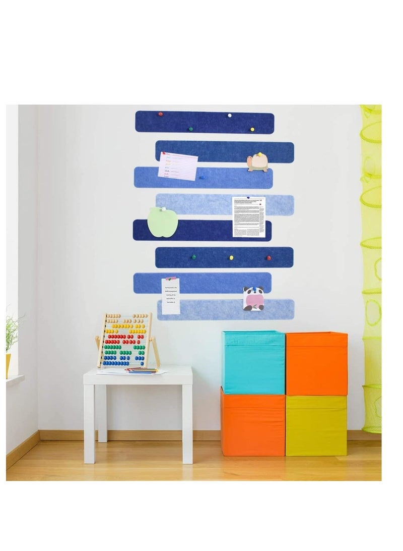 8Pcs Blue Cork Board Bar Strips with 50 Pushpins, Self-Adhesive Bulletin No Damage for Wall, Felt Pin Paste Notes, Photos, Schedules Office Decor - Image 4