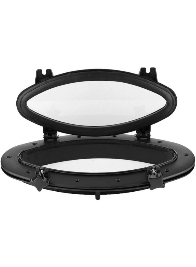 klarako Marine Porthole Oval Portlight Stalinite Port Hole Opening Window for RV Boat Yacht Black - Image 1