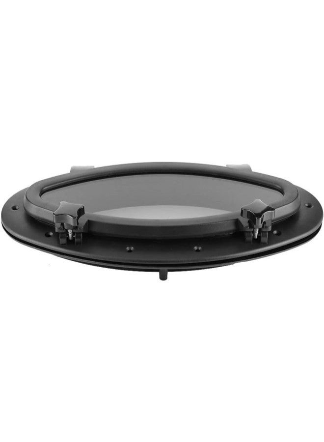 klarako Marine Porthole Oval Portlight Stalinite Port Hole Opening Window for RV Boat Yacht Black - Image 2