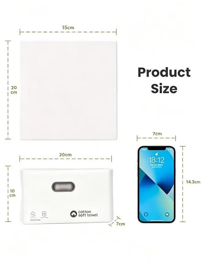 Disposable Face Towels, Soft Cotton Dry Wipes Lint-Free Makeup Remover Multi-Purpose Cleansing Towelettes ace Cleansing Towels Facial Tissues Face Cloths, Dry and Wet Use for Sensitive Skin & Baby & Facial Clean & Personal Care & Travel (20*15cm) - Image 2