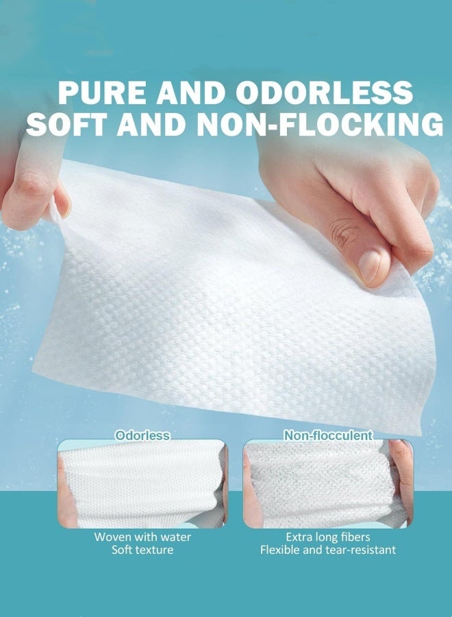 Disposable Face Towels, Soft Cotton Dry Wipes Lint-Free Makeup Remover Multi-Purpose Cleansing Towelettes ace Cleansing Towels Facial Tissues Face Cloths, Dry and Wet Use for Sensitive Skin & Baby & Facial Clean & Personal Care & Travel (20*15cm) - Image 5