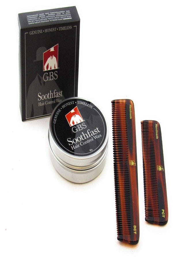 G.B.S Stylish Hair Care Kit, Soothfast Hair Control Wax, Handmade Dressing Comb, PCT Handmade Tortoise Pocket Comb - Image 1
