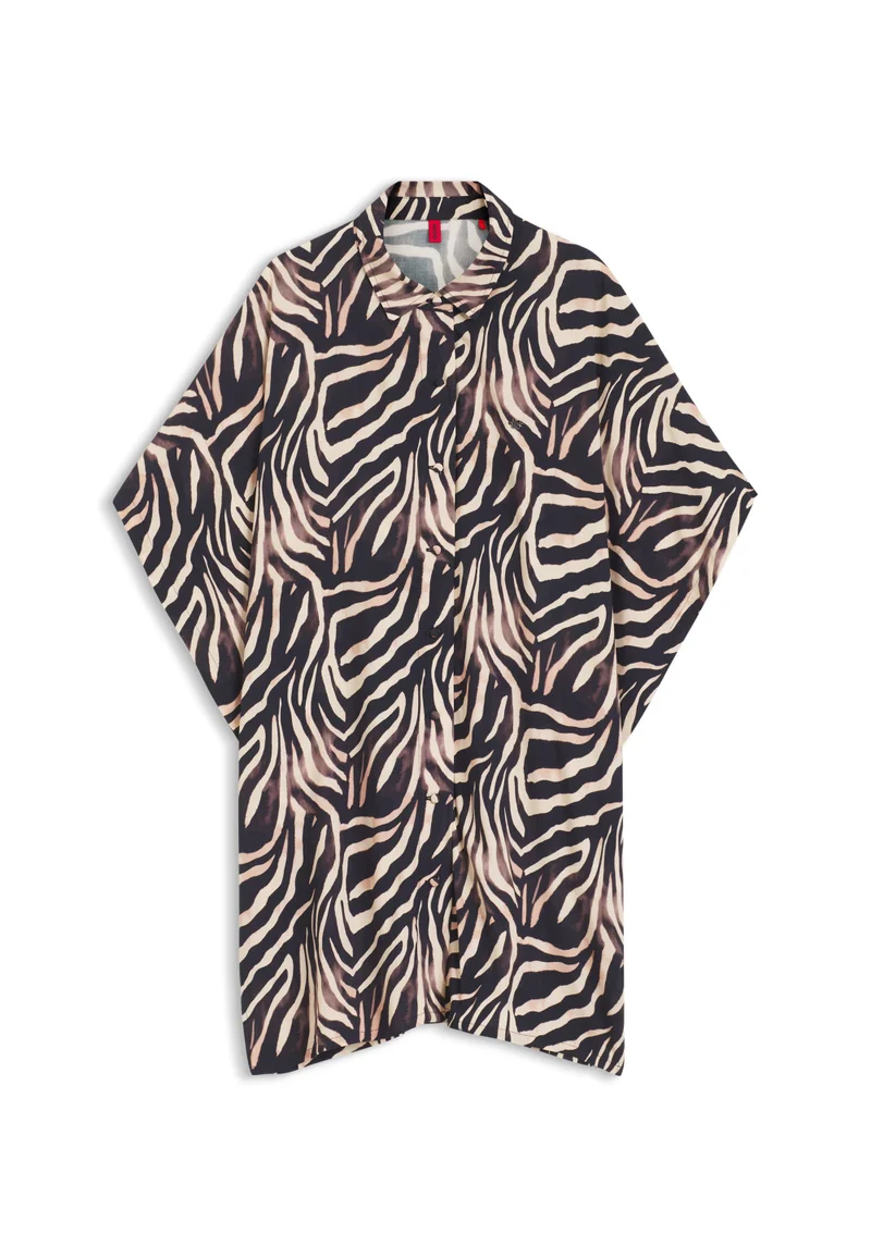 HUGO Printed beach dress with stacked-logo trim