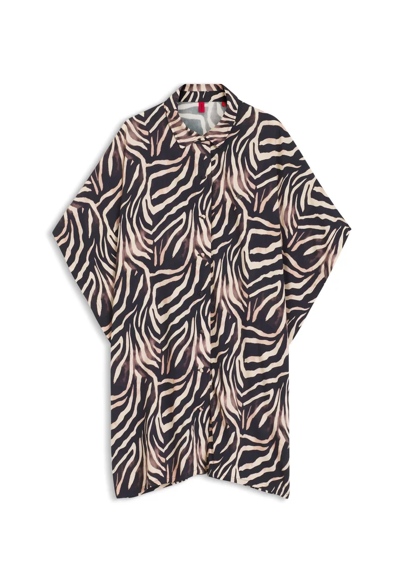 HUGO Printed beach dress with stacked-logo trim