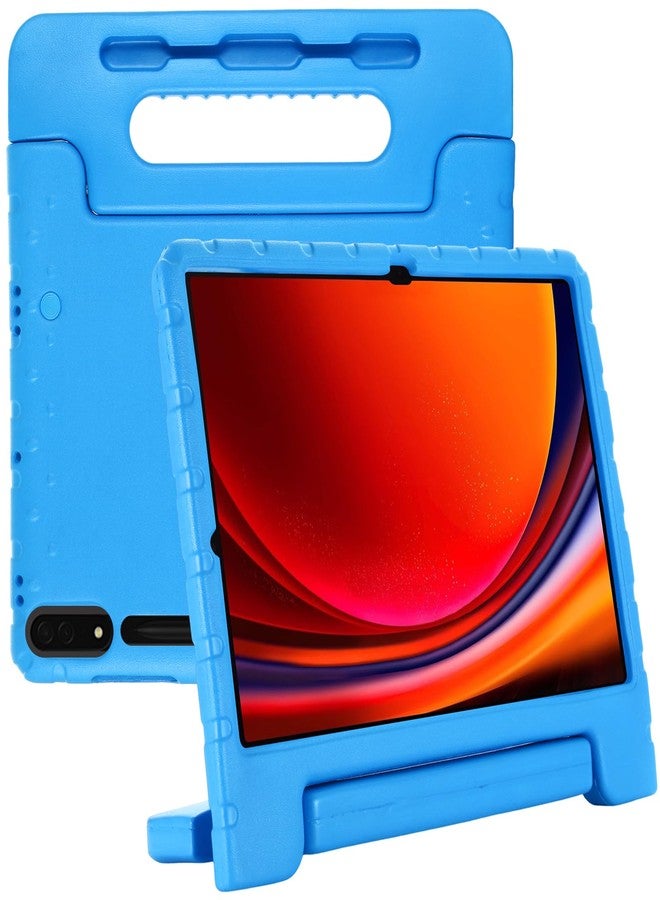Dteck Galaxy Tab S10 Plus/S9 FE+ Kids Case with Pencil Holder, Shockproof Rugged EVA Handle Stand Childproof Case for Samsung Galaxy Tab S10+/S9 FE+/Tab S9+ 12.4", Blue - Image 1