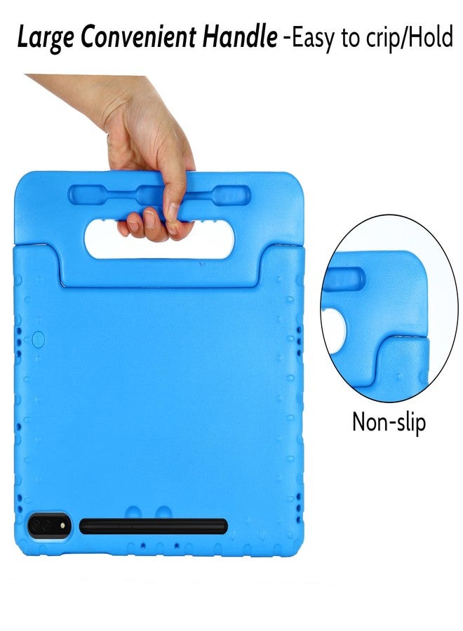 Dteck Galaxy Tab S10 Plus/S9 FE+ Kids Case with Pencil Holder, Shockproof Rugged EVA Handle Stand Childproof Case for Samsung Galaxy Tab S10+/S9 FE+/Tab S9+ 12.4", Blue - Image 5