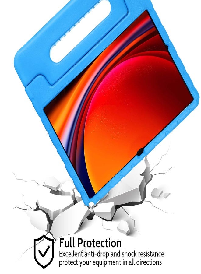 Dteck Galaxy Tab S10 Plus/S9 FE+ Kids Case with Pencil Holder, Shockproof Rugged EVA Handle Stand Childproof Case for Samsung Galaxy Tab S10+/S9 FE+/Tab S9+ 12.4", Blue - Image 3