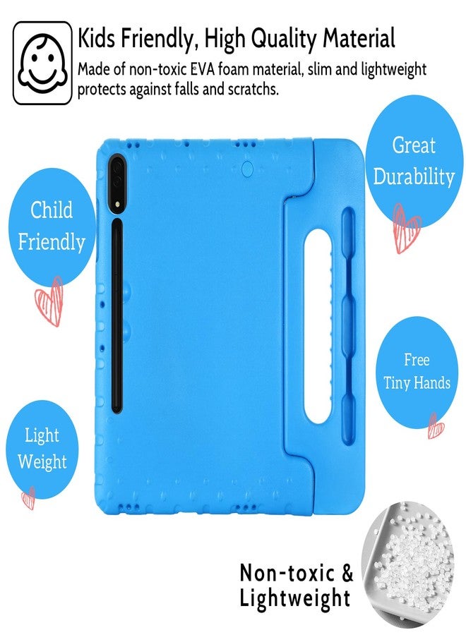 Dteck Galaxy Tab S10 Plus/S9 FE+ Kids Case with Pencil Holder, Shockproof Rugged EVA Handle Stand Childproof Case for Samsung Galaxy Tab S10+/S9 FE+/Tab S9+ 12.4", Blue - Image 2