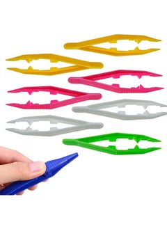 Oasisgalore 12 Pcs Lightweight Plastic Tweezers Serrated Pointed Tip for First Aid, Delicate work, Garden Work  - Image 1