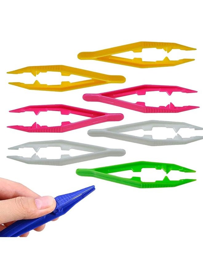 Oasisgalore 12 Pcs Lightweight Plastic Tweezers Serrated Pointed Tip for First Aid, Delicate work, Garden Work  - Image 1