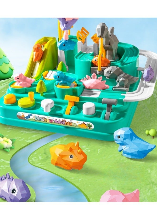 general Dinosaur Race Track Playset Toys with 3 Dinosaurs Toys,Toddler Car Adventure Toys Puzzle Rail City Rescue Game Playset,Climbing Hills Railcar and Toy Car Ramp Track, Colorful Dinosaur Vehicles Const - Image 5