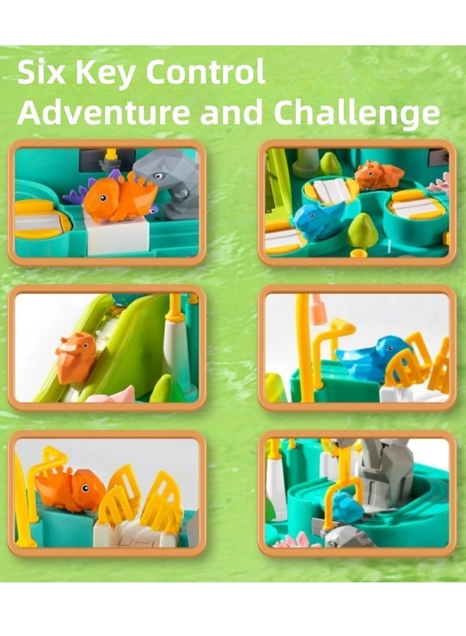 general Dinosaur Race Track Playset Toys with 3 Dinosaurs Toys,Toddler Car Adventure Toys Puzzle Rail City Rescue Game Playset,Climbing Hills Railcar and Toy Car Ramp Track, Colorful Dinosaur Vehicles Const - Image 3