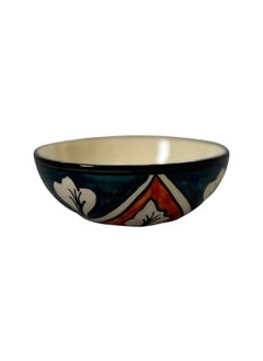 CERAMIC DINING CERAMIC DINING Teal Blue and Red Floral Ceramic 50ml Dip Bowls Set of 6 Ketchup Bowls Sauce Bowls Chutney Bowls Set of 6  - Image 5