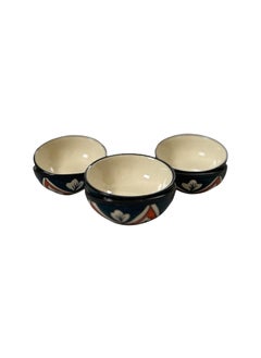 CERAMIC DINING CERAMIC DINING Teal Blue and Red Floral Ceramic 50ml Dip Bowls Set of 6 Ketchup Bowls Sauce Bowls Chutney Bowls Set of 6  - Image 2