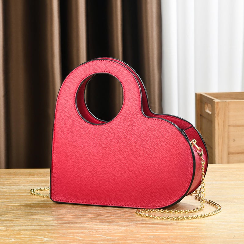 KURGOOL Heart Purse Clutch Purses and Handbags, Small Crossbody Bag with Golden Chain, Birthday Gifts for Women, Mom, Sister - Image 3