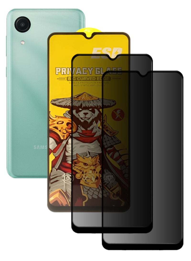 ESD 2 Pieces Tempered Dustproof Privacy Glass Screen Protector Compatible For Samsung Galaxy A03 Core - Image 1