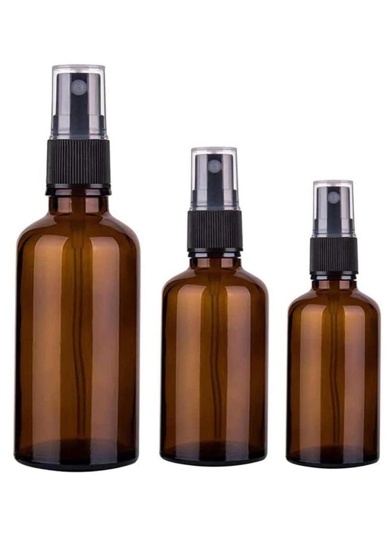 FUFU 100ml 50ml 30ml brown Glass Spray Bottles for Essential Oils Empty Fine Mist Glass Spray Bottle Containers for Cosmetic Watering Flowers Cleaning…  - Image 1