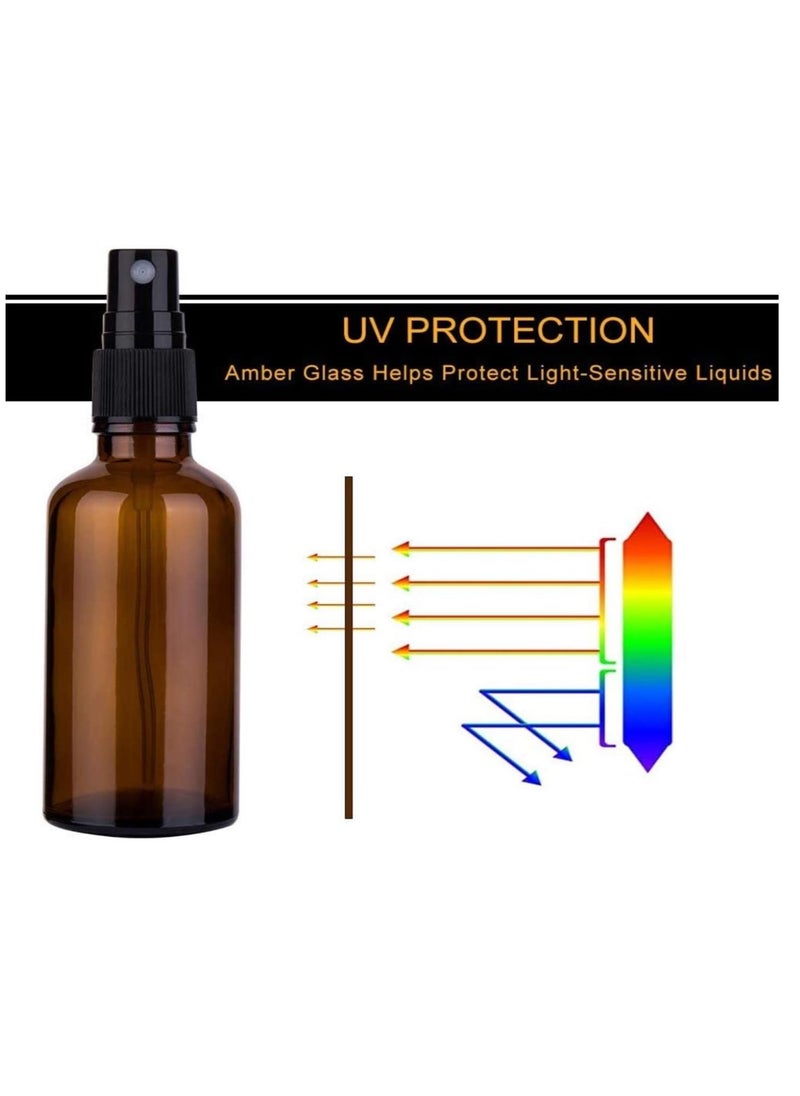 FUFU 100ml 50ml 30ml brown Glass Spray Bottles for Essential Oils Empty Fine Mist Glass Spray Bottle Containers for Cosmetic Watering Flowers Cleaning…  - Image 3