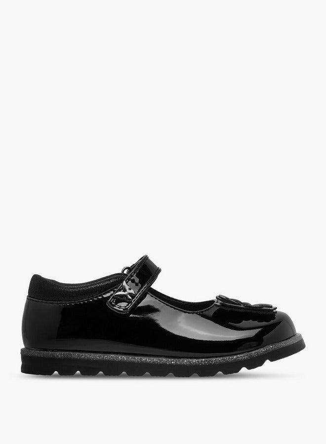 جونيورز حذاء ماري جين بناتي بتطريز فراشة وإغلاق بشريط لاصق - Image 2