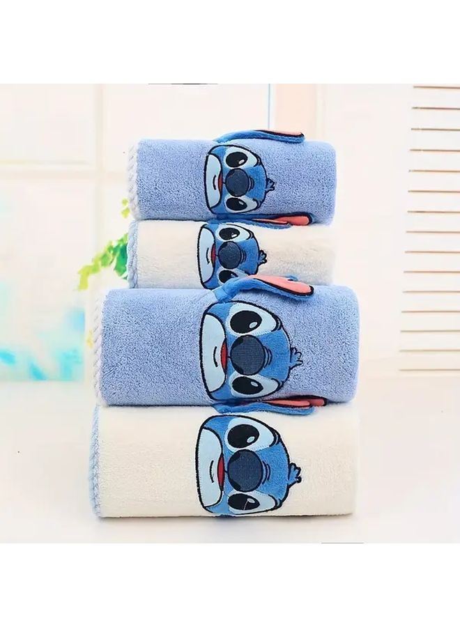 Stitch Blue Bath Towel Set Thickened Enlarged Soft Quick Dry Absorbent - Image 5