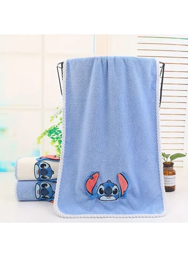 Stitch Blue Bath Towel Set Thickened Enlarged Soft Quick Dry Absorbent - Image 1