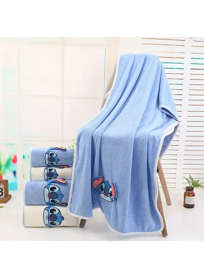 Stitch Blue Bath Towel Set Thickened Enlarged Soft Quick Dry Absorbent - Image 2