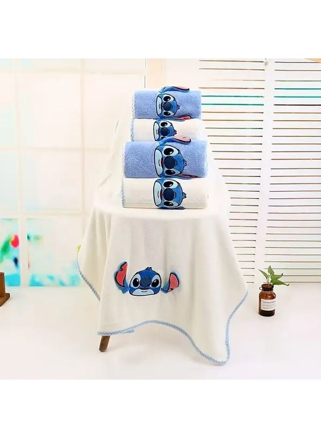 Stitch Blue Bath Towel Set Thickened Enlarged Soft Quick Dry Absorbent - Image 3